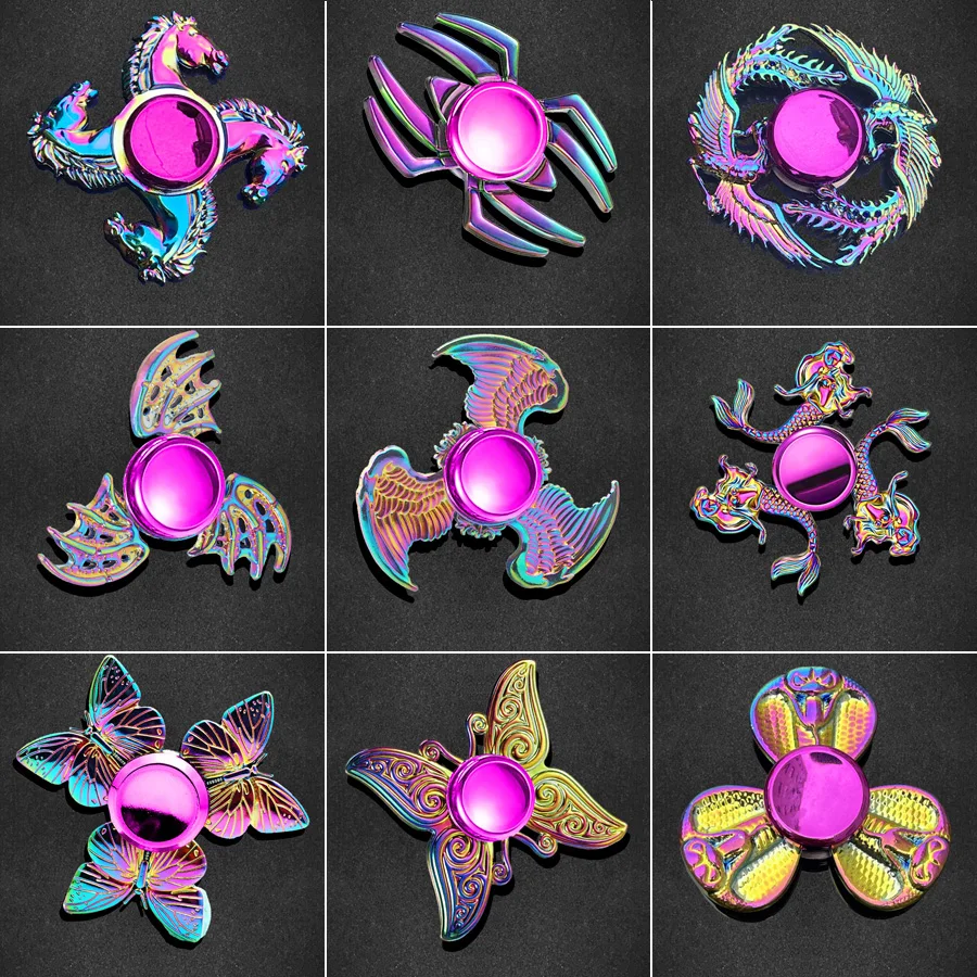 

Fidget Finger Spinner Rainbow Alloy Metal Hand Spinner Stress Relief Decompression Toy for Kids Adults Funny Gifts Drop Shipping