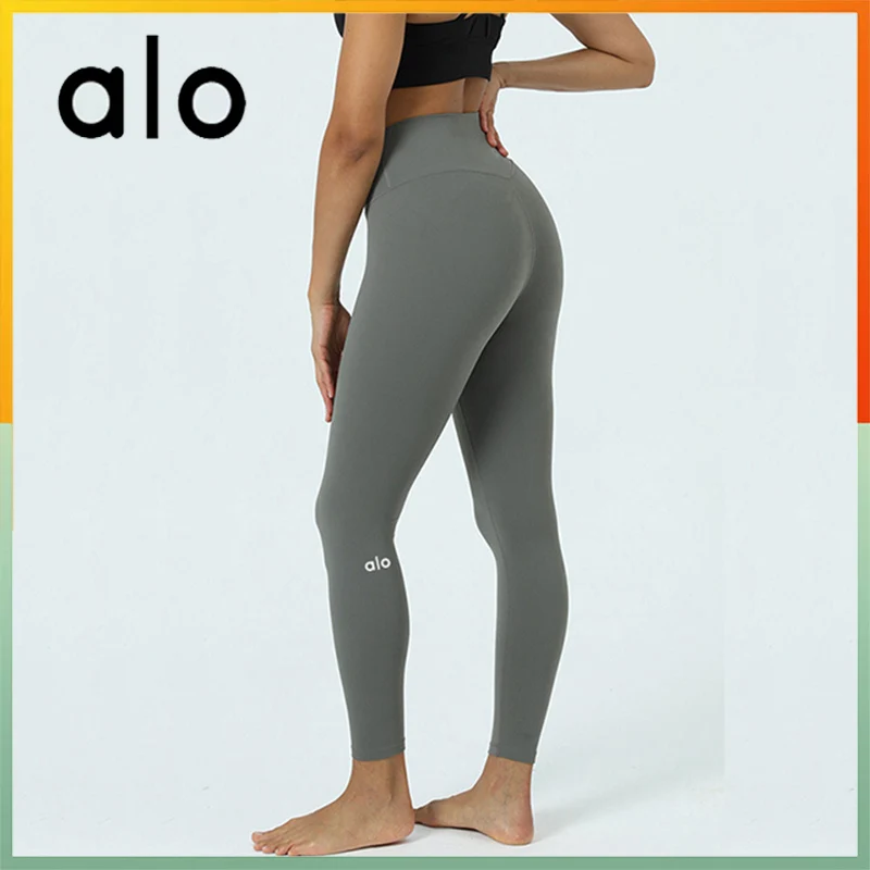 

Alo Yoga Yoga Pants Naked Sense Skin-friendly No Embarrassed Line High Waist Elastic Belly In Peach Buttock Fitness Leggings