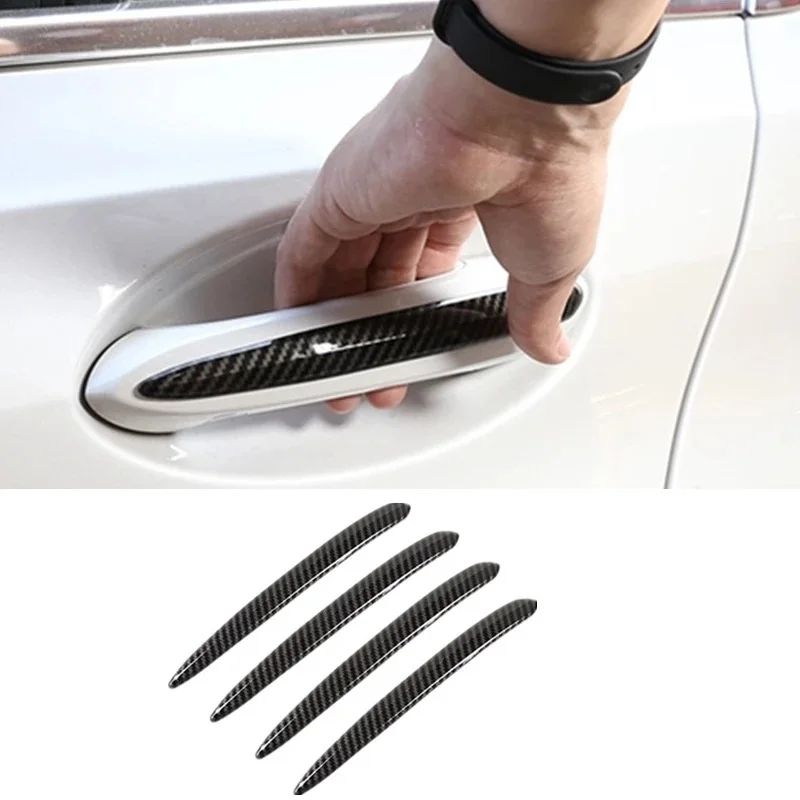 

4PCS Car Door Handle Molding Cover Trim Carbon Fiber ABS For BMW 5 Series G30 530li X3 X4 G02 2018-2020 Exterior Parts