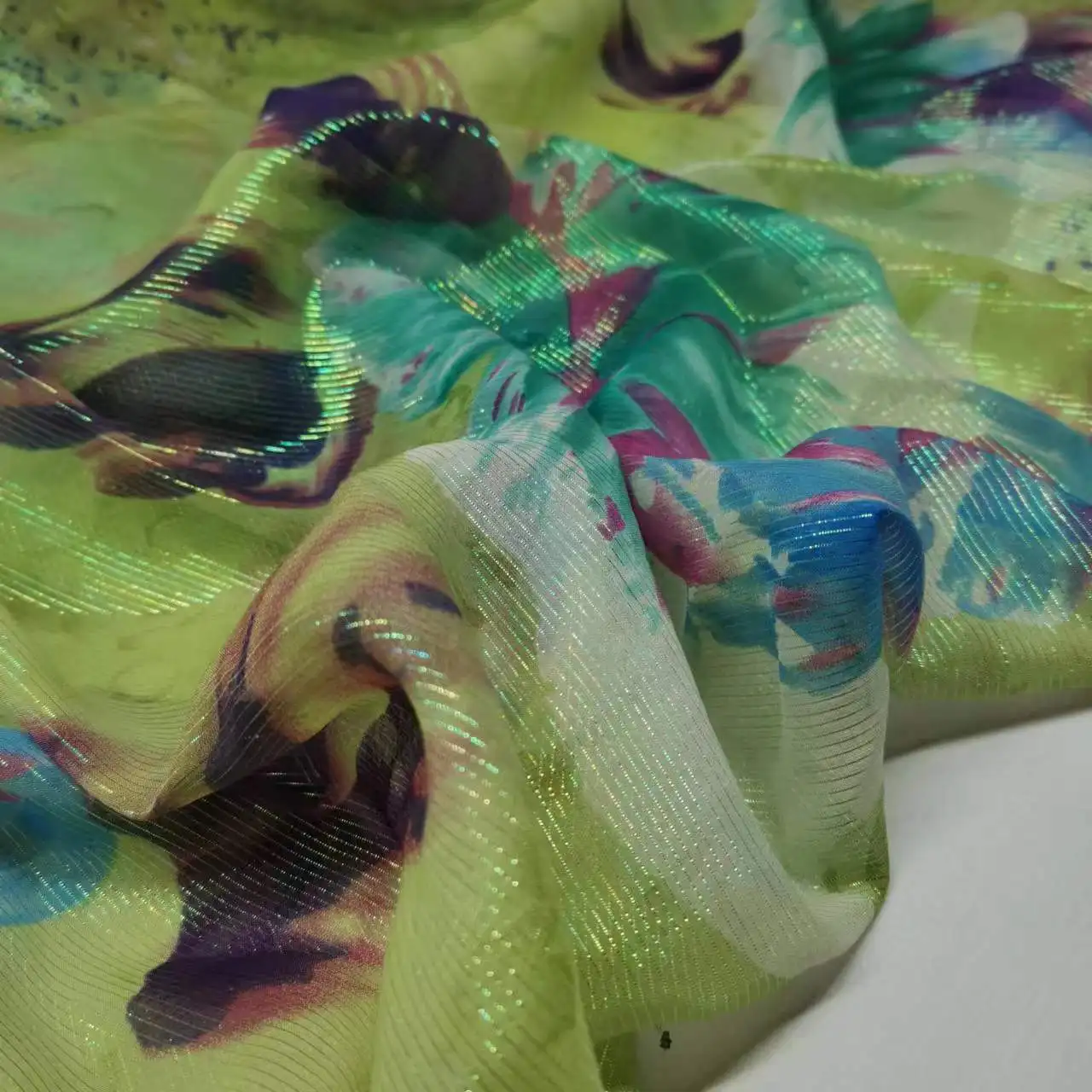 

ON Sale Brocade Jacquard With Shiny Colorful Metallic Lurex Mulberry Silk Saree Dress Tissue