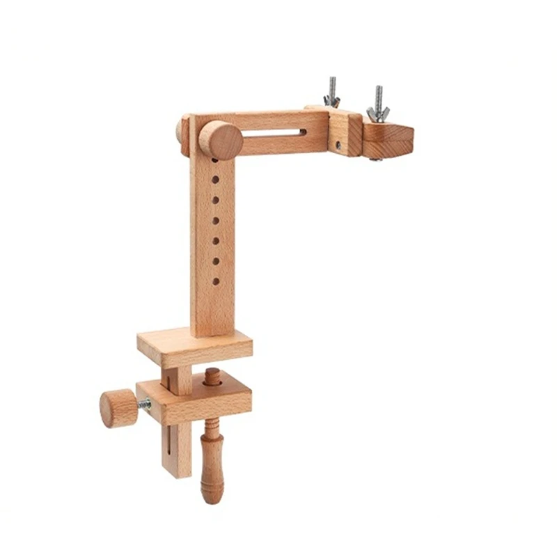 

Wooden Embroidery Hoop 360 Degree Rotation Adjustable Desktop Stand Cross Stitch Rack Frames Ring Sewing