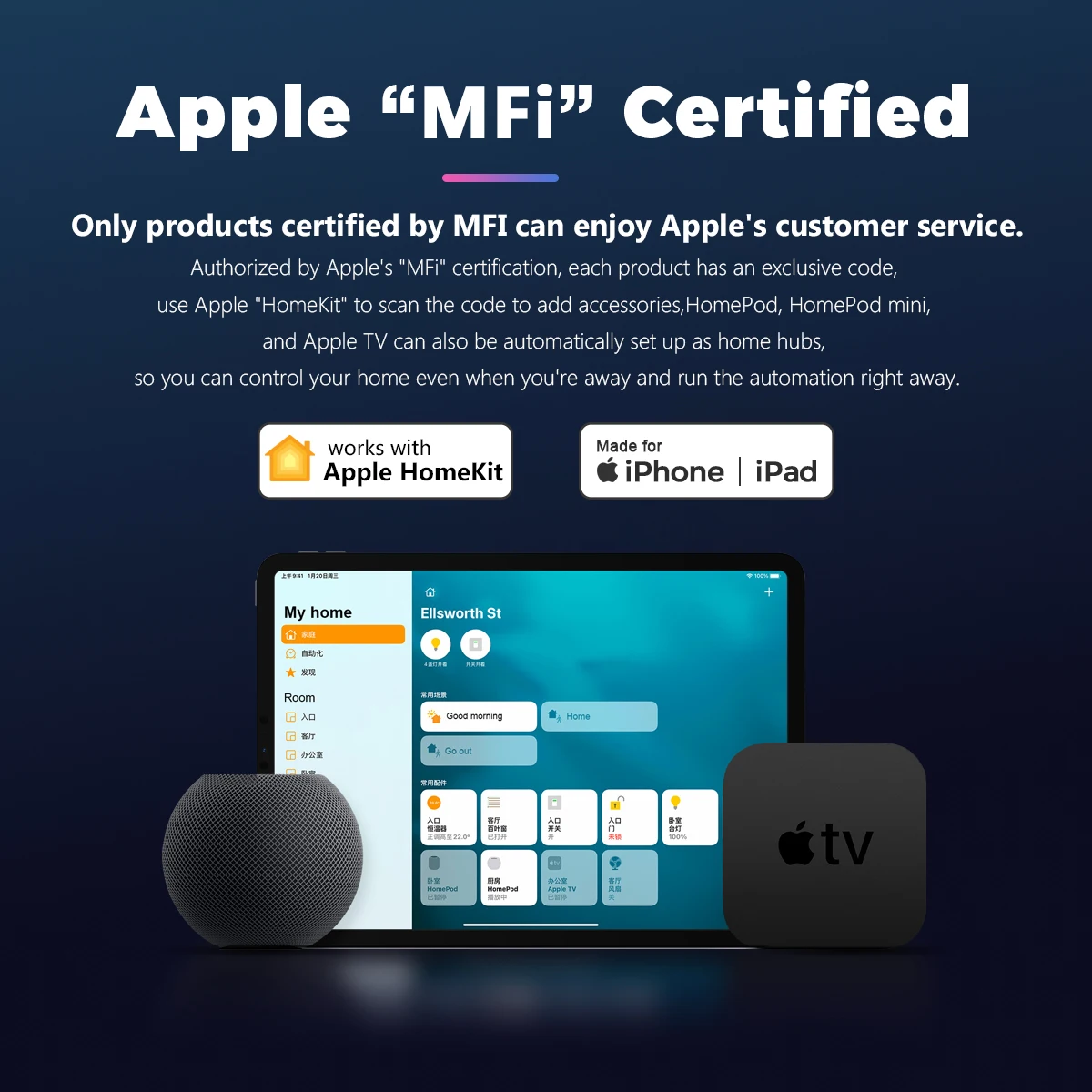 Умная потолочная Светодиодная лампа Homekit люстра с Wi-Fi и регулировкой яркости 24 Вт