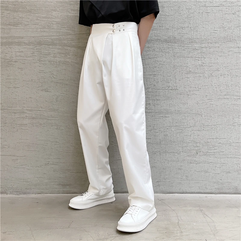 Men's Straight Pants Spring And Autumn New Urban Youth Fashionable Personality Rivet Decorated Casual Baggy Pants