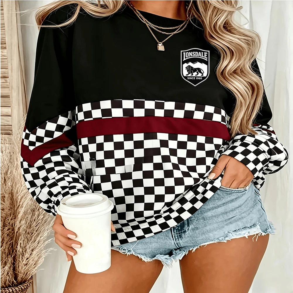 Фото Спортивная одежда Lonsdale Design для мужчин и женщин с круглым вырезом, в европейско-американском стиле, для осени и зимы, новая коллекция. №5
