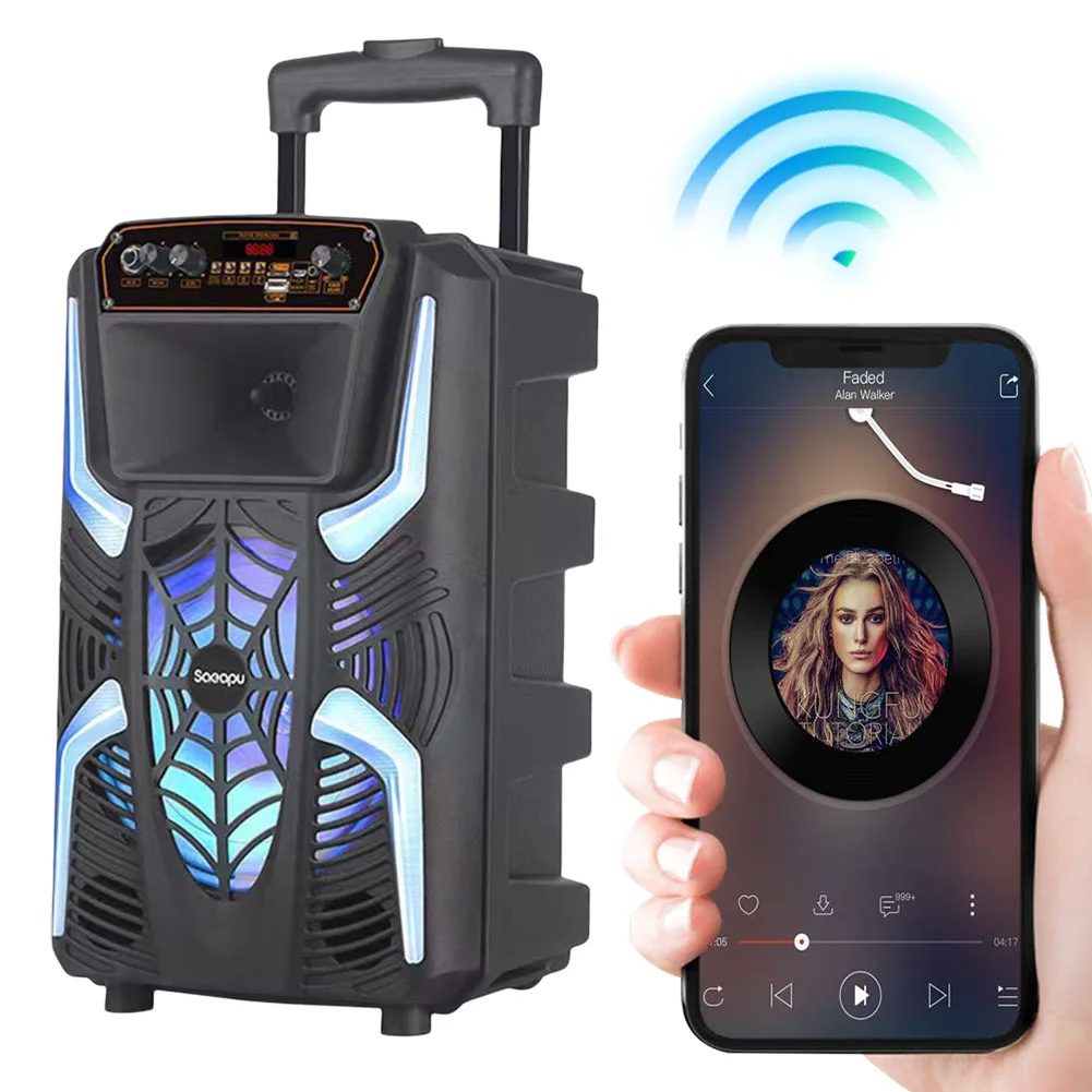Беспроводной портативный динамик с сабвуфером дистанционным управлением и