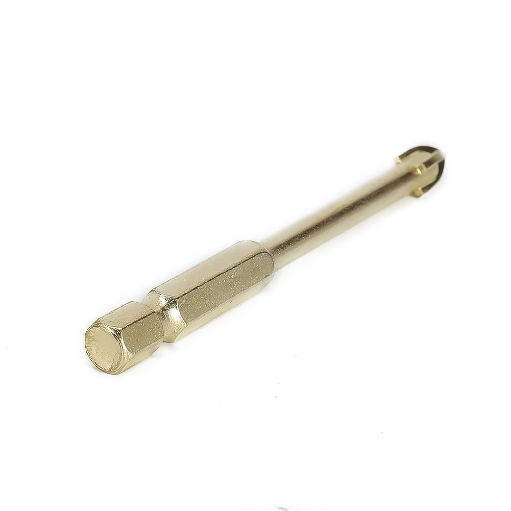 

10pcs 6mm Titanium Ceramic Tile Marble Glass Drill Bits Spear Head Hex Shank For Woodworking Tools Accessories