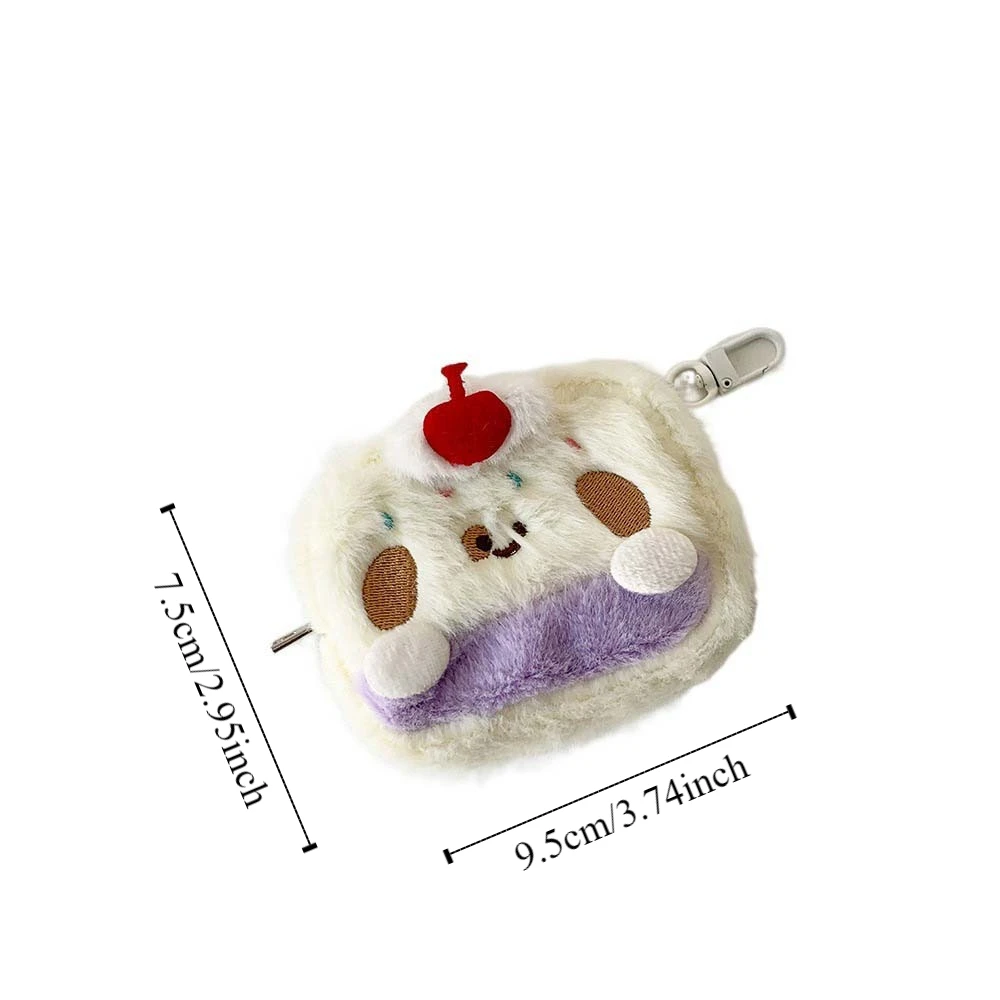Плюшевая сумка для наушников Cherry Dog Cake мягкая денег кошелек монет на молнии чехол