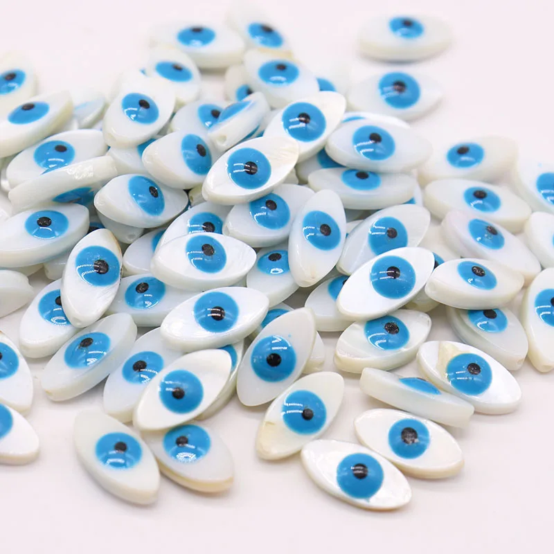 

Evil Eye Shell Beads For Jewelry Making Necklace Earring White Natural Mother of Pearl Shell Beads Wholesale