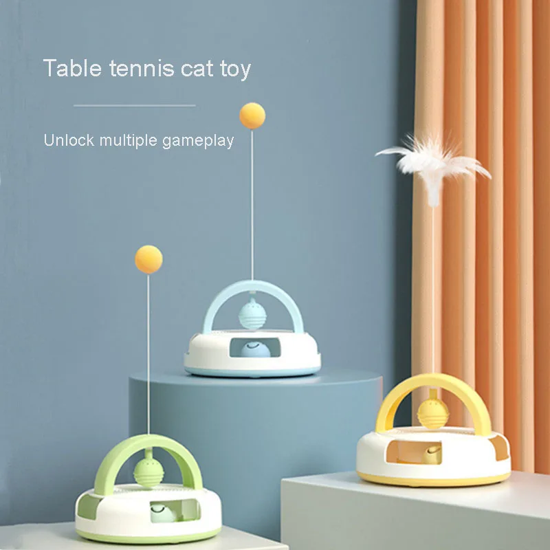 

Cat Accessories Turntable Table Tennis Cat Teaser Stick Turntable Ball Self Hi Relieve Boredom Pets Cat Toys Supplies Wholesale