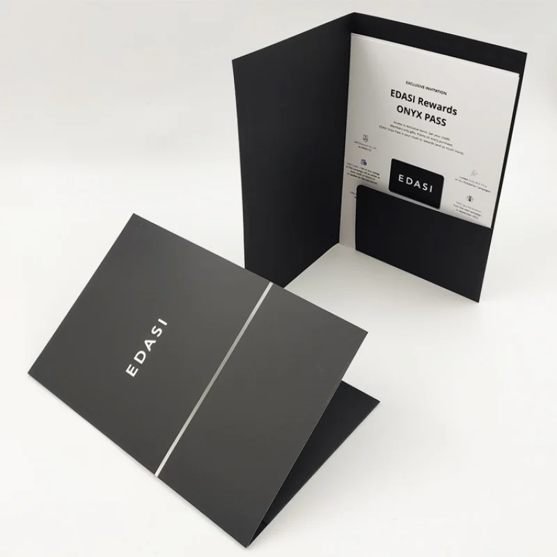 

Custom Printed File A5 Soft-touch Matt Lamination With Spot UV Pockets Presentation Paper Folder Printing