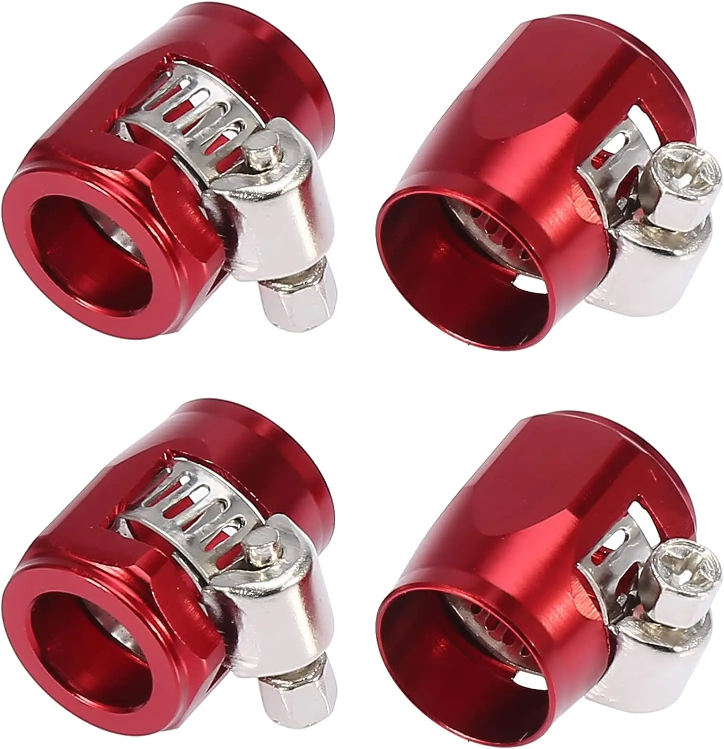 

4pcs AN6 Hex Black Car Hose Finisher Flexible Rubber Pipe Clamp with Screw Band Adapter Fitting for Oil Fuel Water Tube