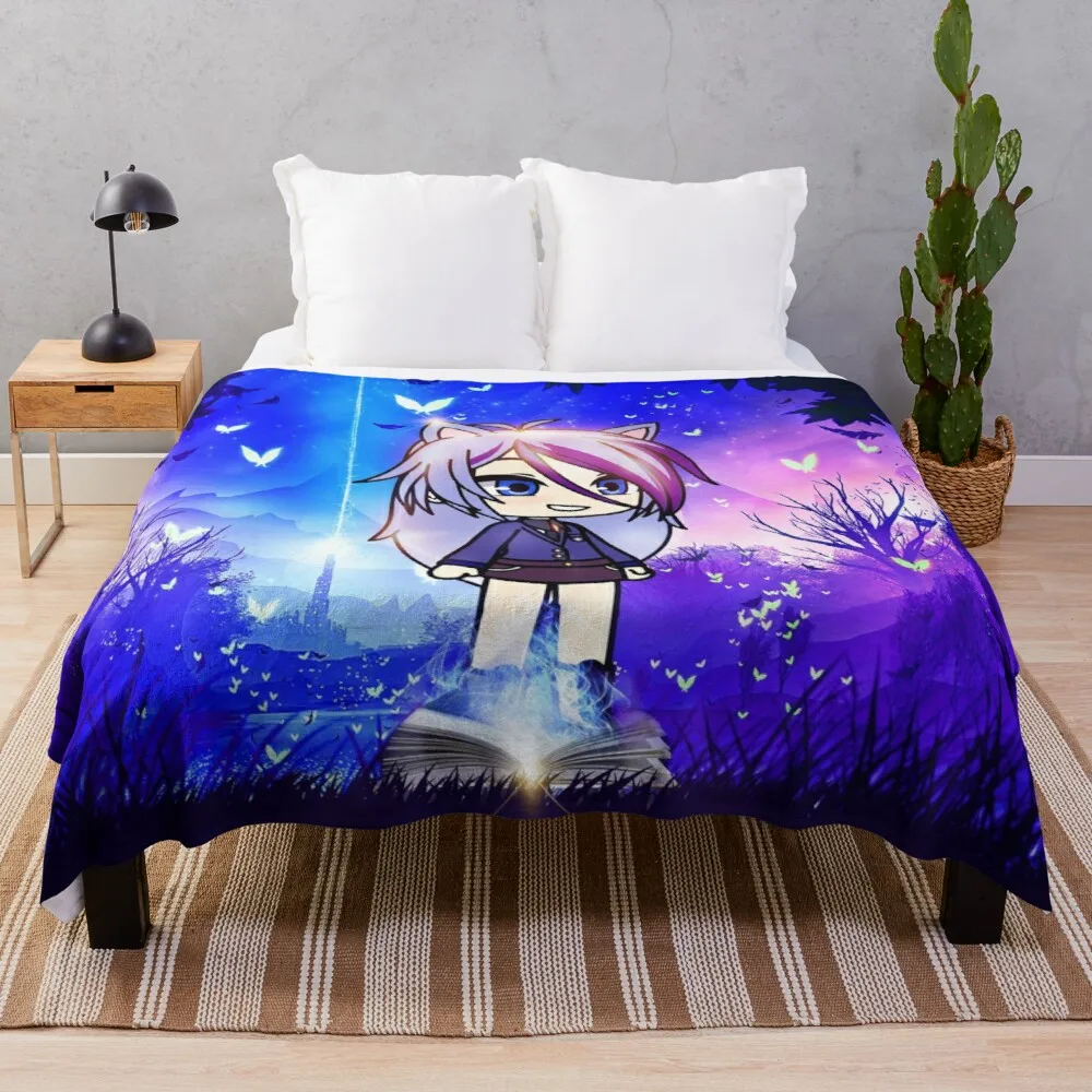 

Gacha life in the magic forest Throw Blanket Soft Bed Blankets