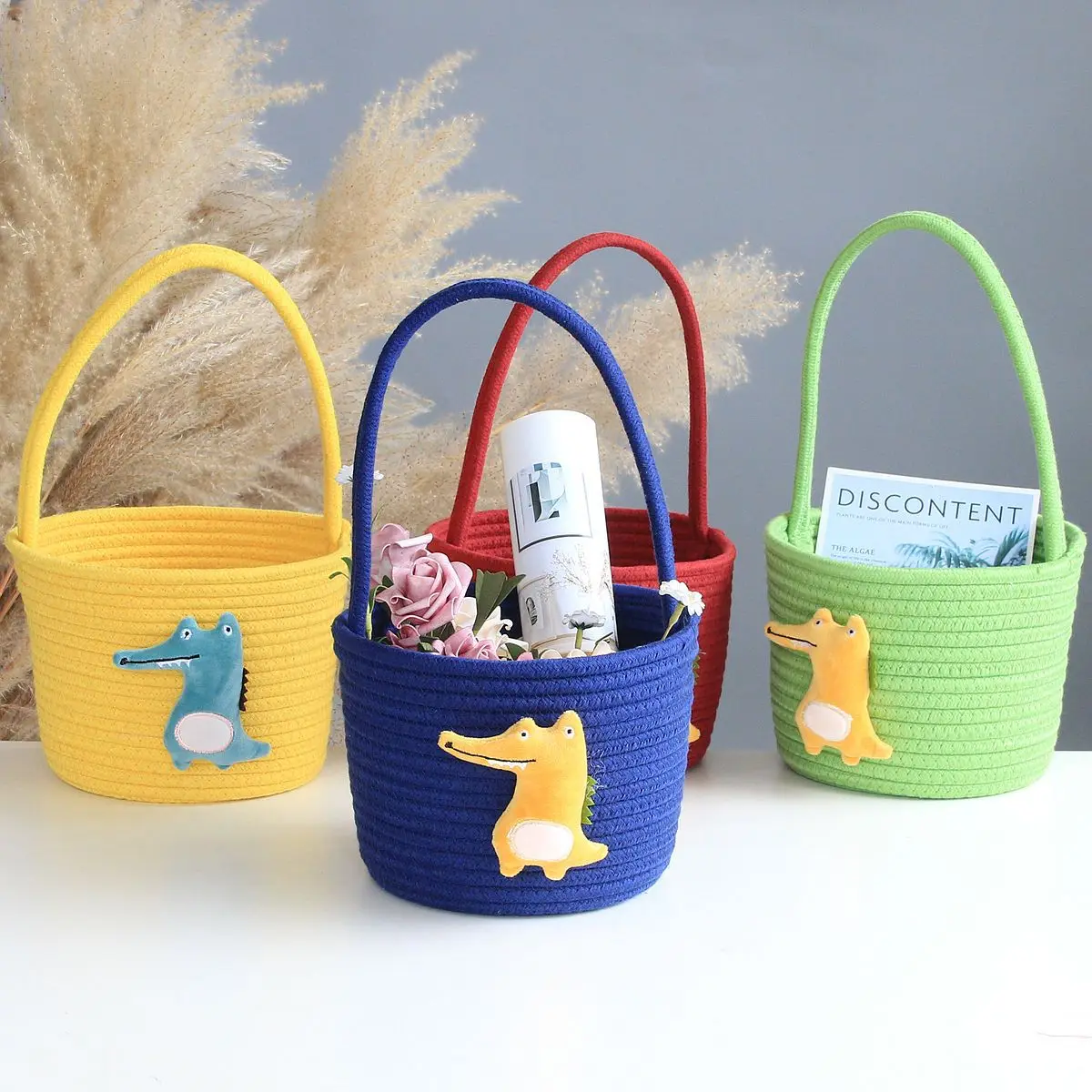 

Cartoon Storage Bucket Household Necessary Container Cute Crocodile Portable Toys Organizer Basket Party Gift Decoration Boxes