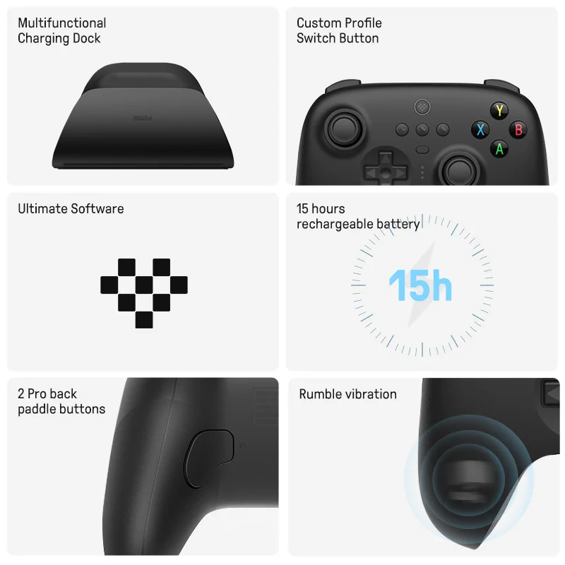 8bitdo Ultimate беспроводной игровой контроллер 2 4G с зарядной док-станцией геймпад для