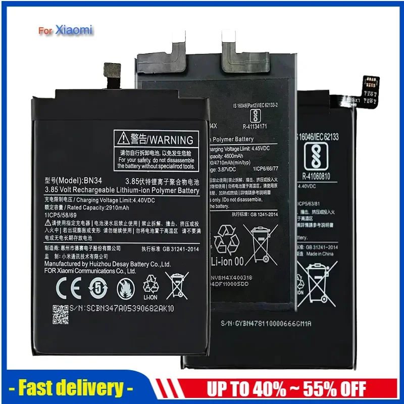 Аккумулятор для смартфона Xiaomi Mi 11 BM4X Bateria 10 9 Pro 8 SE Lite CC9 6X MIX3 MAX3 BM3E BM3L BM4M BM51