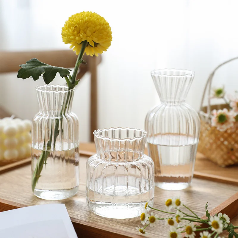 

Nordic Simple Transparent Glass Vase Hydroponic Flower Arrangement Dried Flowers Plant Pot Container Home Desktop Decoration
