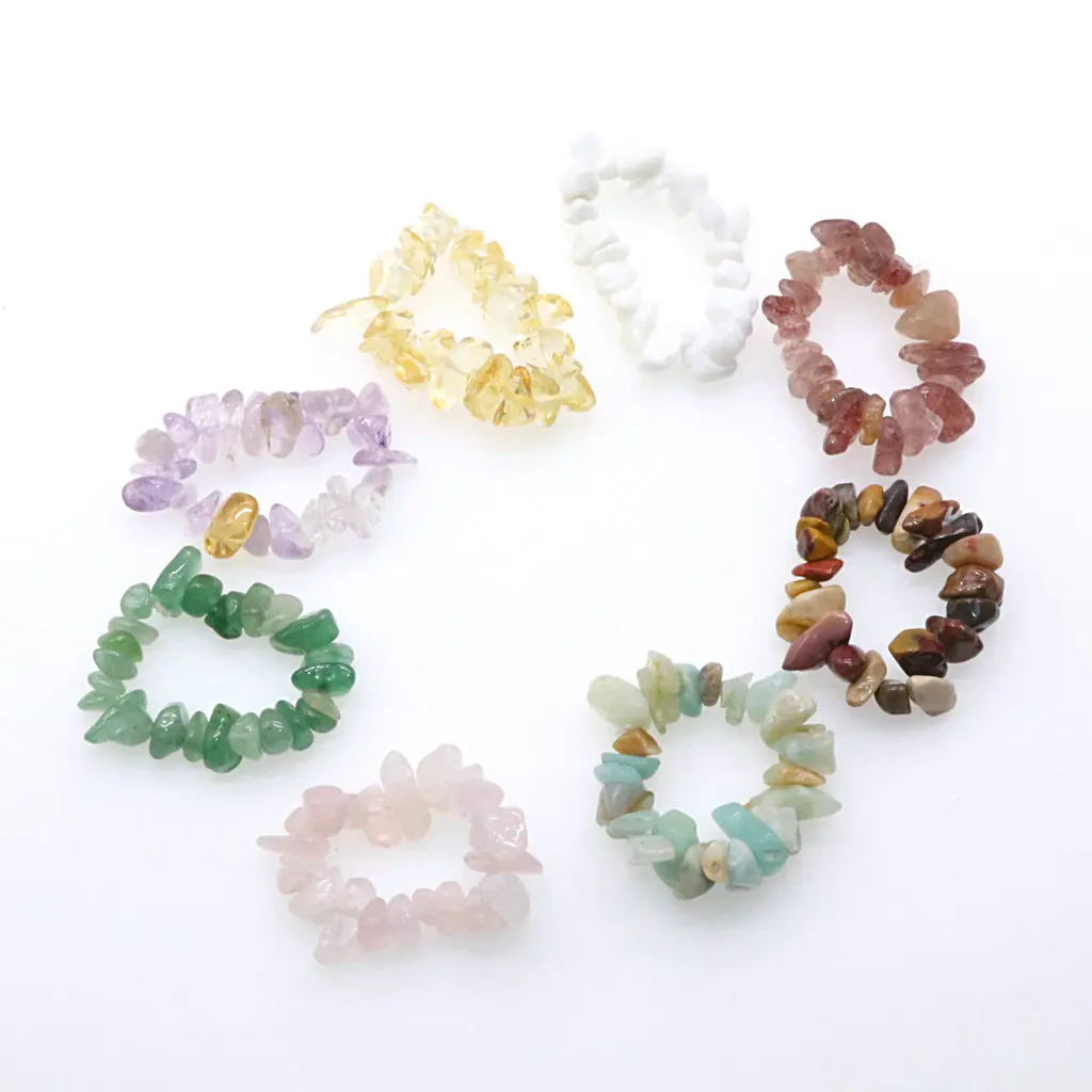 

20 шт., кольцо из белого камня с бусинами