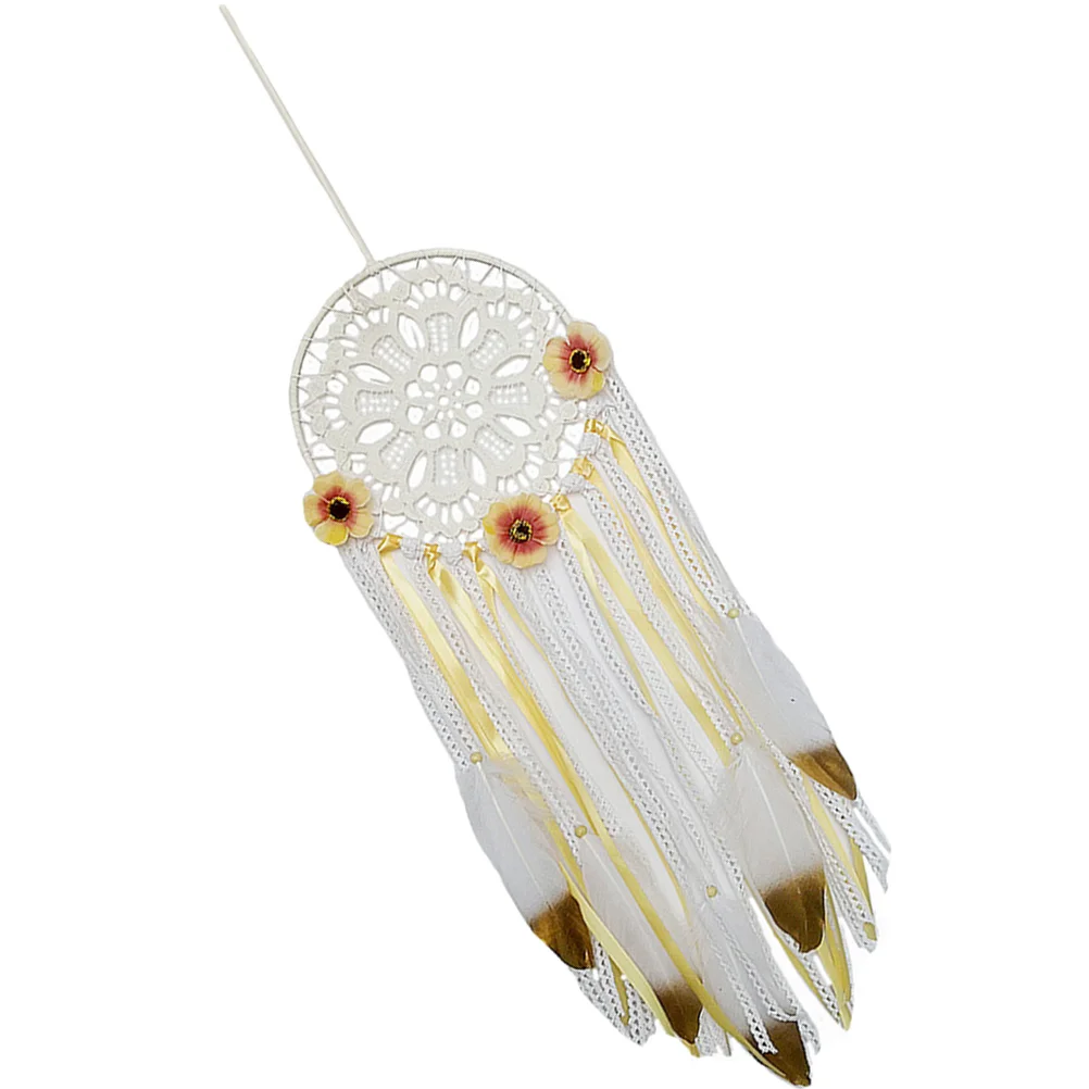 

Dream Catcher Wall Tapestry Woven Decoration Hanging Tassel Macrame Bohemian Pendant Decor Geometric Circle Chic Romantic Home