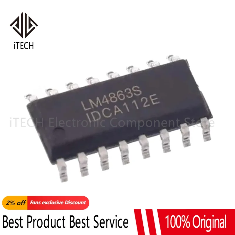 10 шт./лот Новый LM4863 SOP-16 LM4863S LM4863N LM4863D LM4863M Двухканальный аудио усилитель мощности Ic