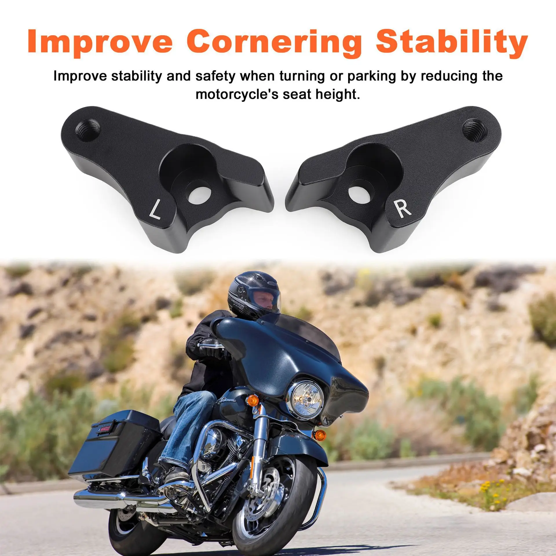 

2-дюймовый комплект блоков опускающего звена для Harley Davidson Touring Street Glide Road Glide Road King Electra Glide 2002-2025 гг.