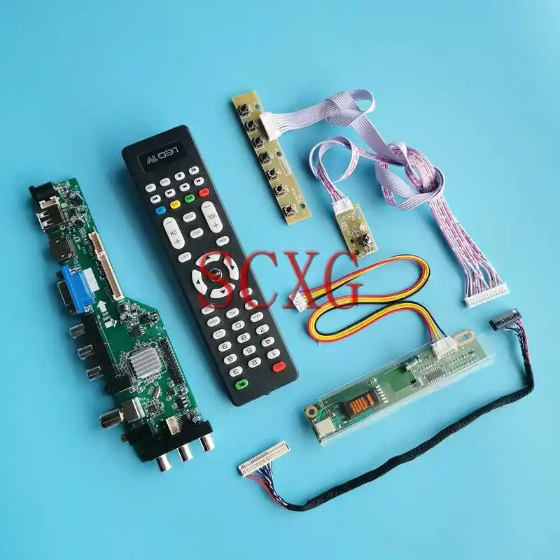 

3663 DVB Monitor Controller Board Fit B150XG05 B150XG07 1024*768 USB VGA AV RF HDMI-Compatible 1-CCFL 15" 30 Pin LVDS DIY Kit