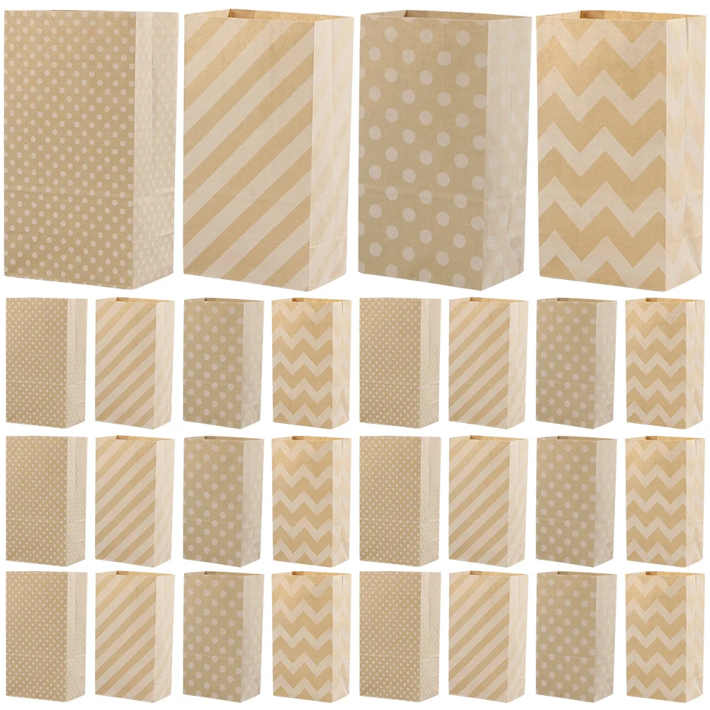 

100pcs Bread Bags Paper Wrapping Bags Party Treats Bags Takeaway Packing Paper Bags Paper Package Bags Snack Bags