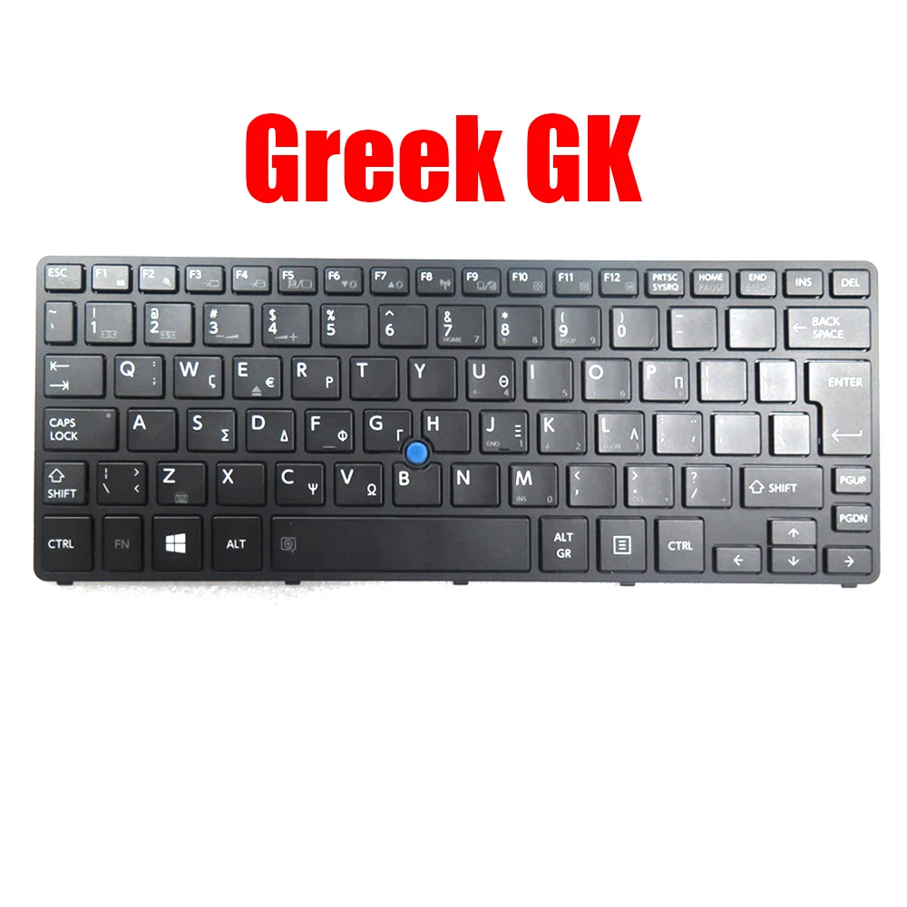 Фото G83C000FR3GK Клавиатура для ноутбука Toshiba для Portege Z20T-B Z20T-C NSK-V12BN 0L 9Z.NAJBN.20L Греческий GK Черный с подсветкой и точками №1