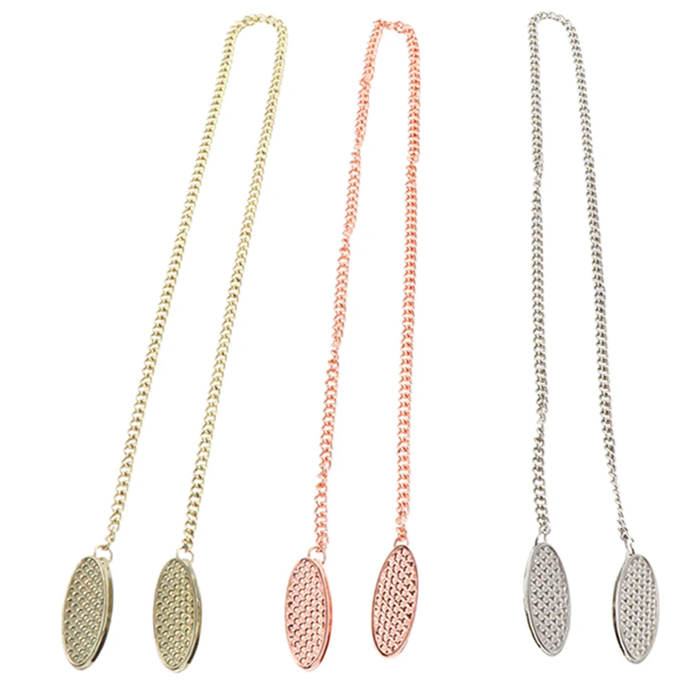 

3 Pcs Neck Braces Lanyard Neck Strap Adults Bib Clips Chain Napkin Fixing Clip Adjustable Napkin Clips