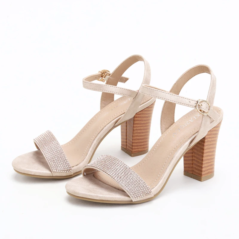 

Сандалии женские классические, повседневная обувь с ремешком, на каблуке, без застежки, с открытым носком