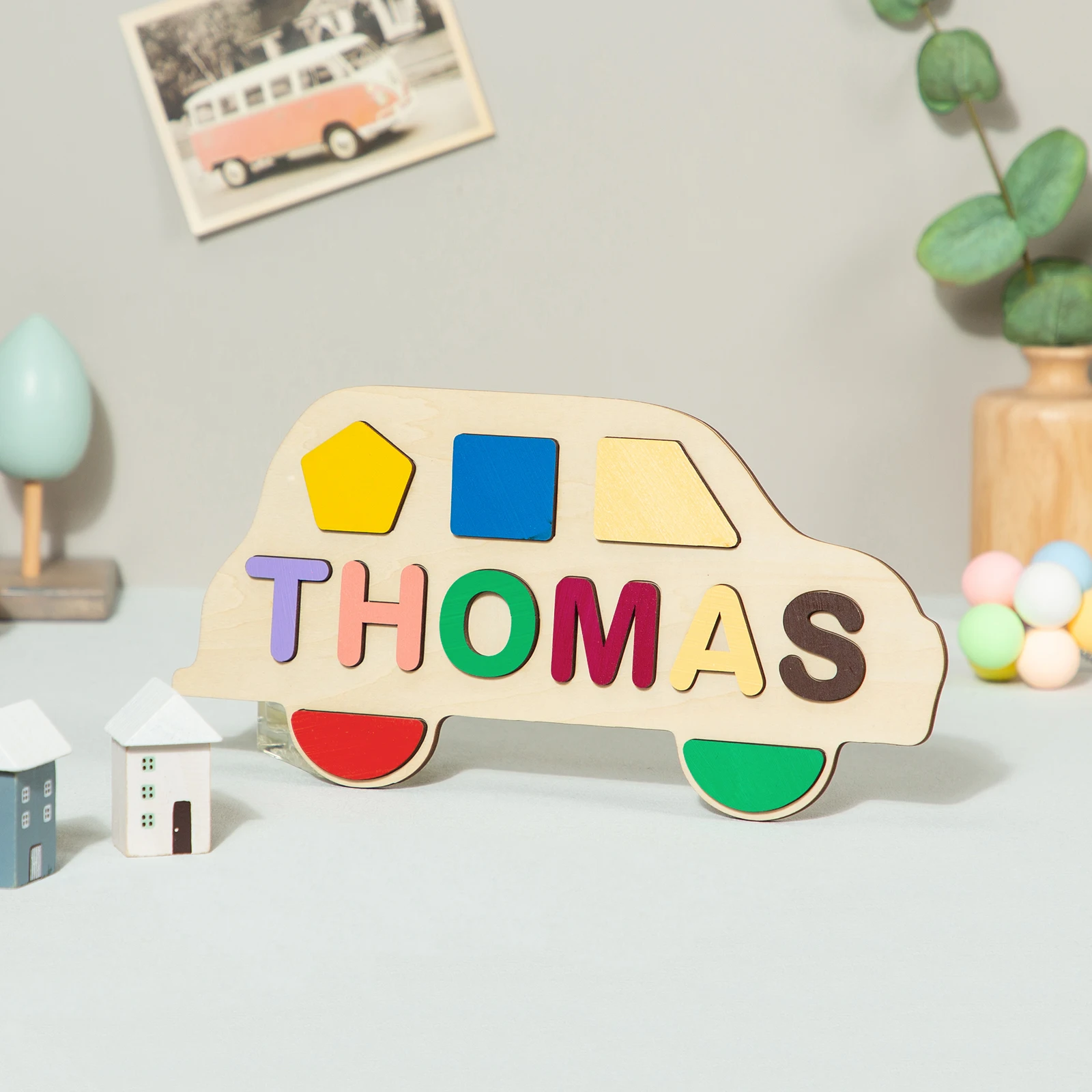 Rompecabezas de madera con nombre personalizado para bebés, juguete educativo de aprendizaje hecho a mano, regalo para niños pequeños