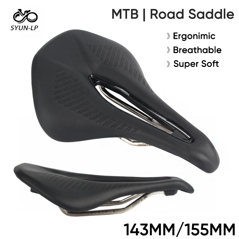 MTB Saddle Leather Bike Saddle Soft Leather Mountain Road Bi