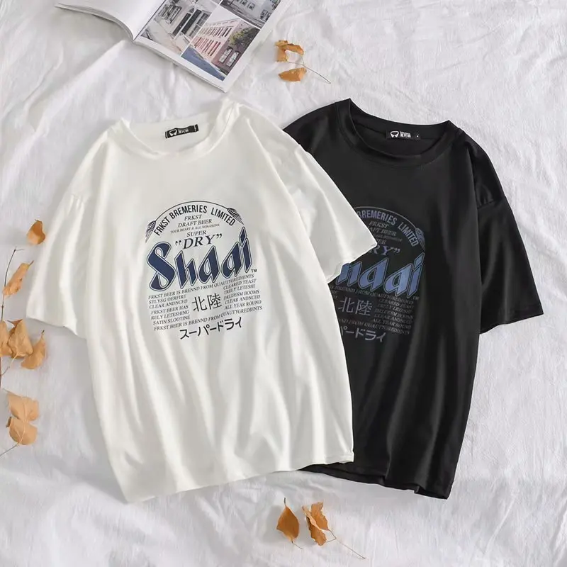 

Ins brand cec short sleeve T-shirt men's summer new trend loose print five-sleeve student half sleeve shirt
