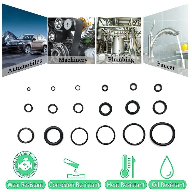 800 шт. NBR уплотнительное кольцо комплект прокладок толщина CS1 2 4 3 мм