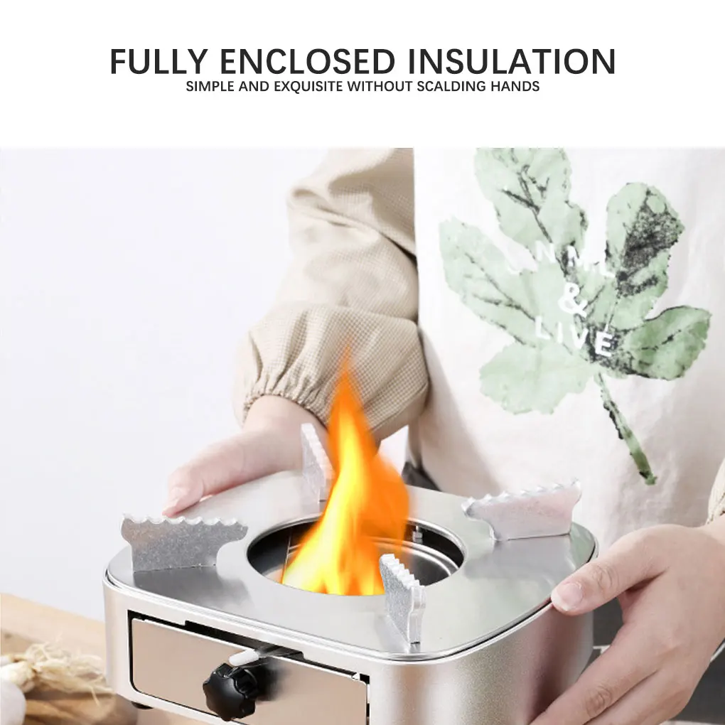 

Alcohol Cooking Stove Hiking Tourist Burner Small Lightweight Furnace Windproof Dry Boiler Restaurant Picnic Rose Gold