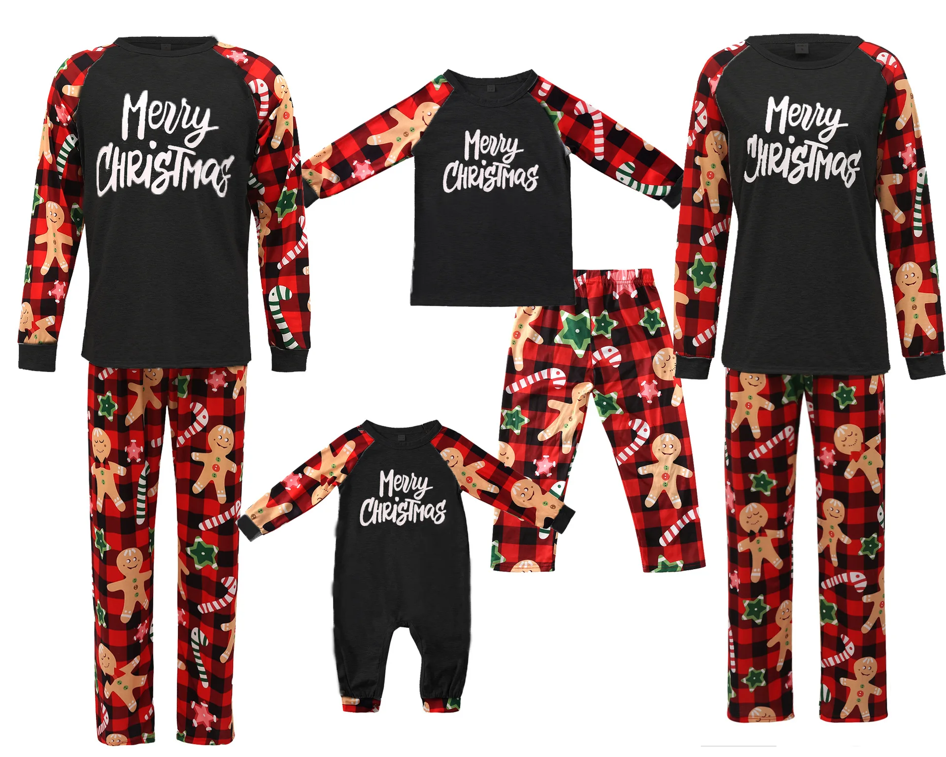 Printed suit baby boy whole family European and American Christmas parent-child pajamas