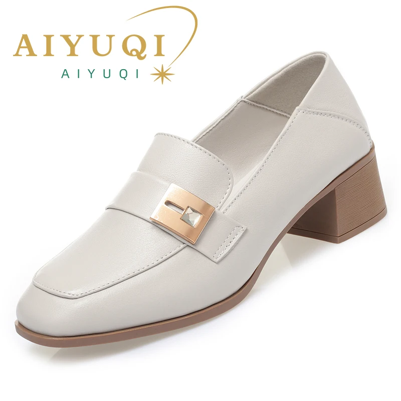AIYUQI Women Dress Shoes 2023 Fall New Genuine Leather Ladies Office Shoes Large Size Women Work Shoes