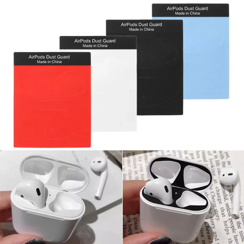 

1 Pair Dust Guard Protective Sticker Earphone Case Shell Skin Dust-proof for Airpods Charging Box