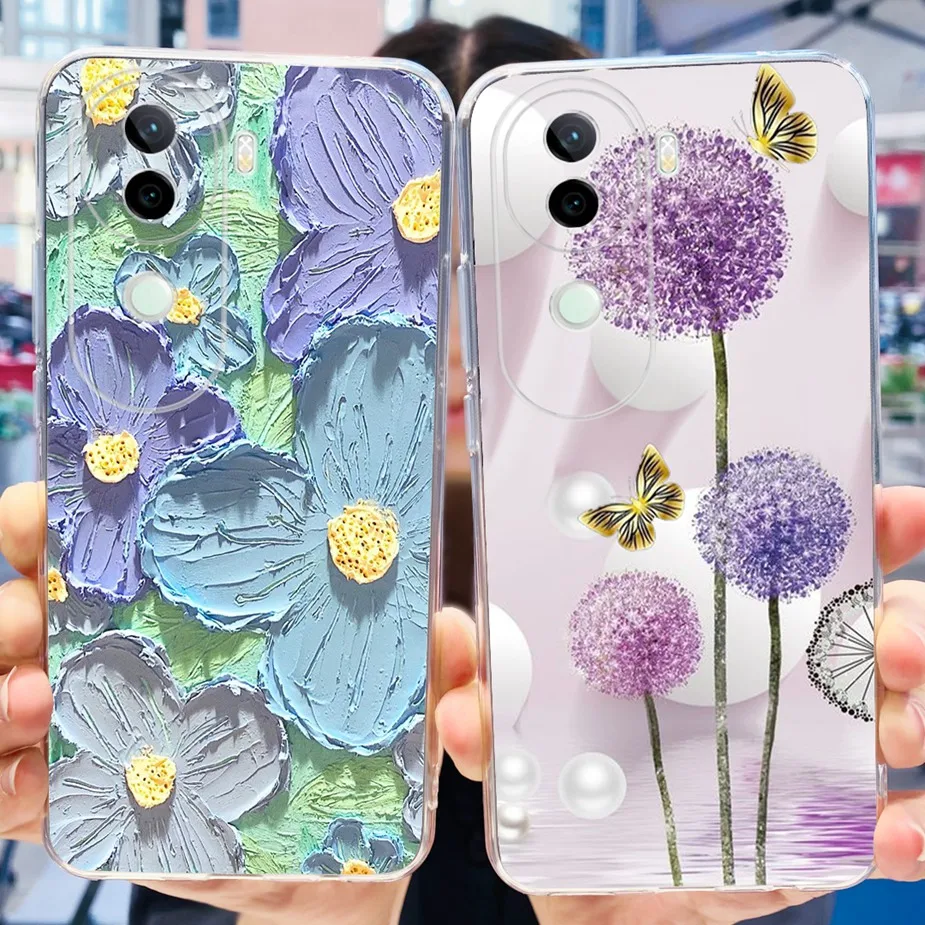 For Vivo V40e Case V40 Pro New Luxury Painted Cover Clear Silicone Phone Lite V 40e VivoV40 Soft Bags