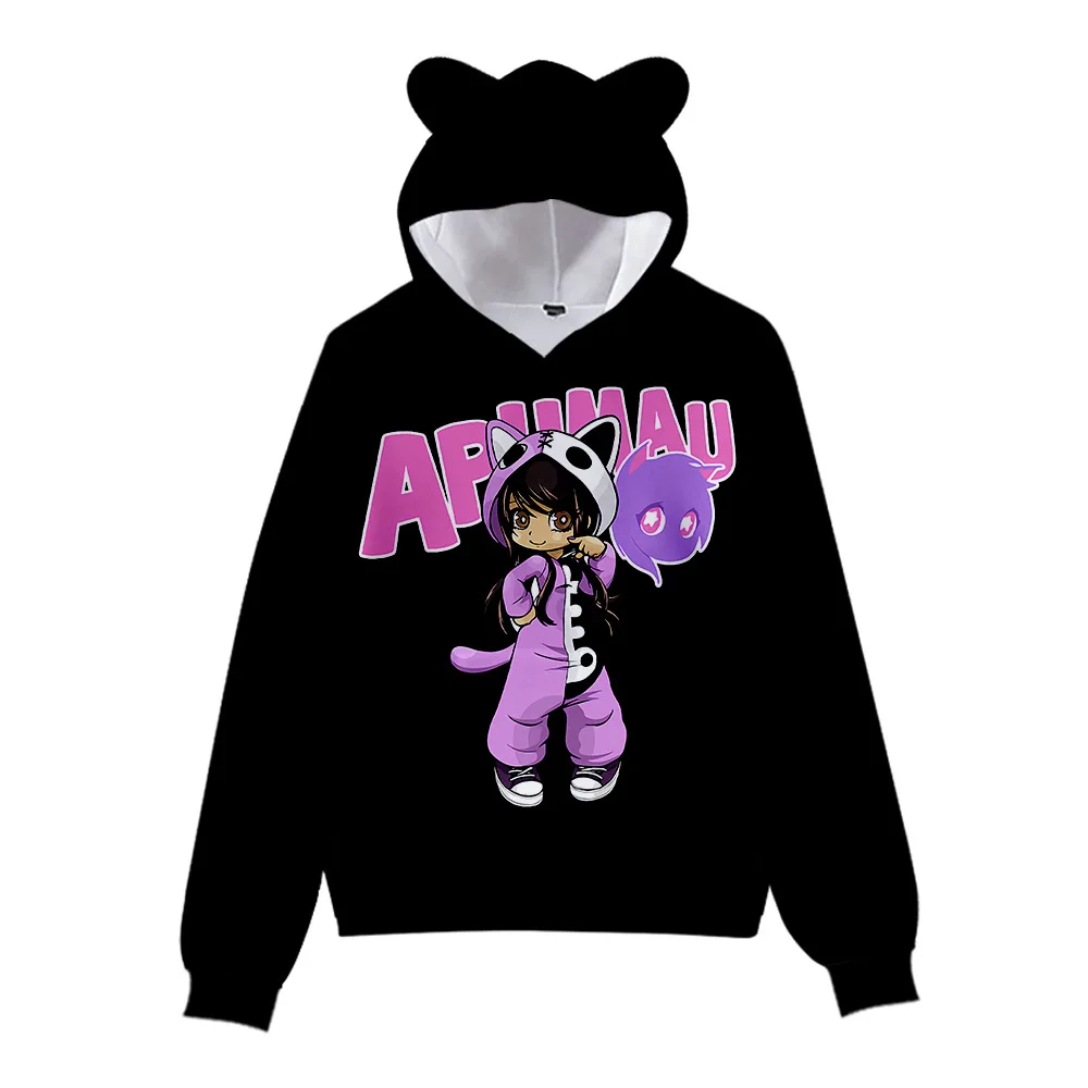 

Aphmau Merch Hoodie Boys Girls Kids Cartoon Cat Ears Sweatshirt Streetwear Harajuku 3D Hip Hop Kawaii Pullover Hooded Clothes