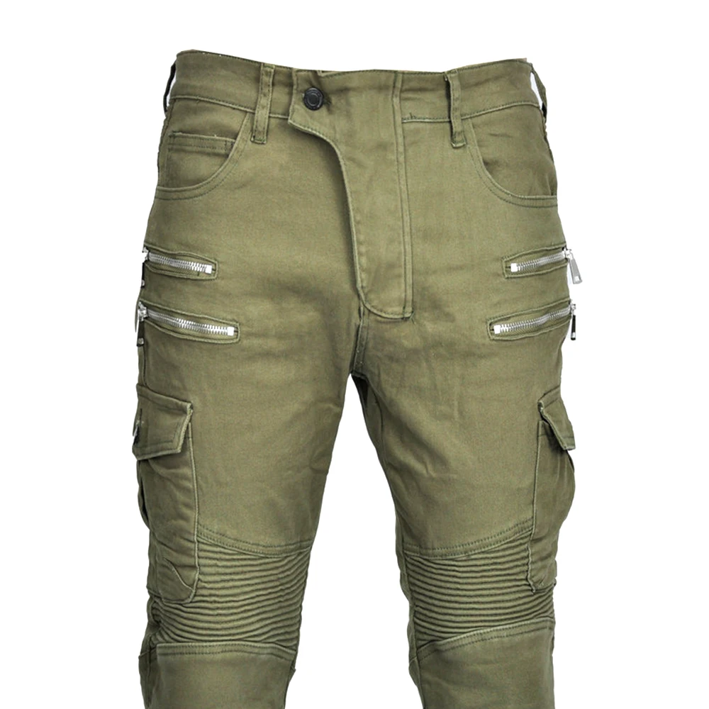 Motorcycle Pants Men Moto Jeans Zipper 