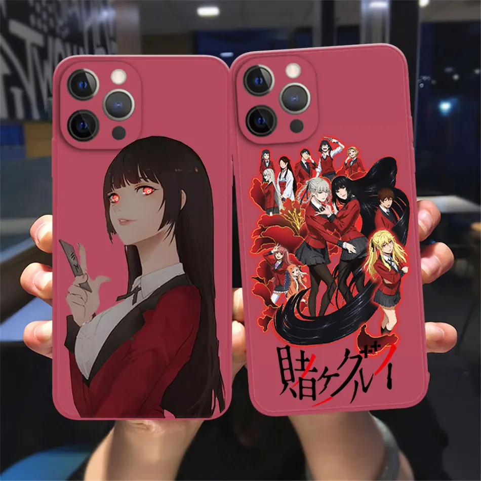 

Japanese Anime Kakegurui Jabami Yumeko Phone Case for iPhone 13 12 11 Pro Max X Xs Xr 6 6s 8 7 Plus 13Mini Red Silicone Cover