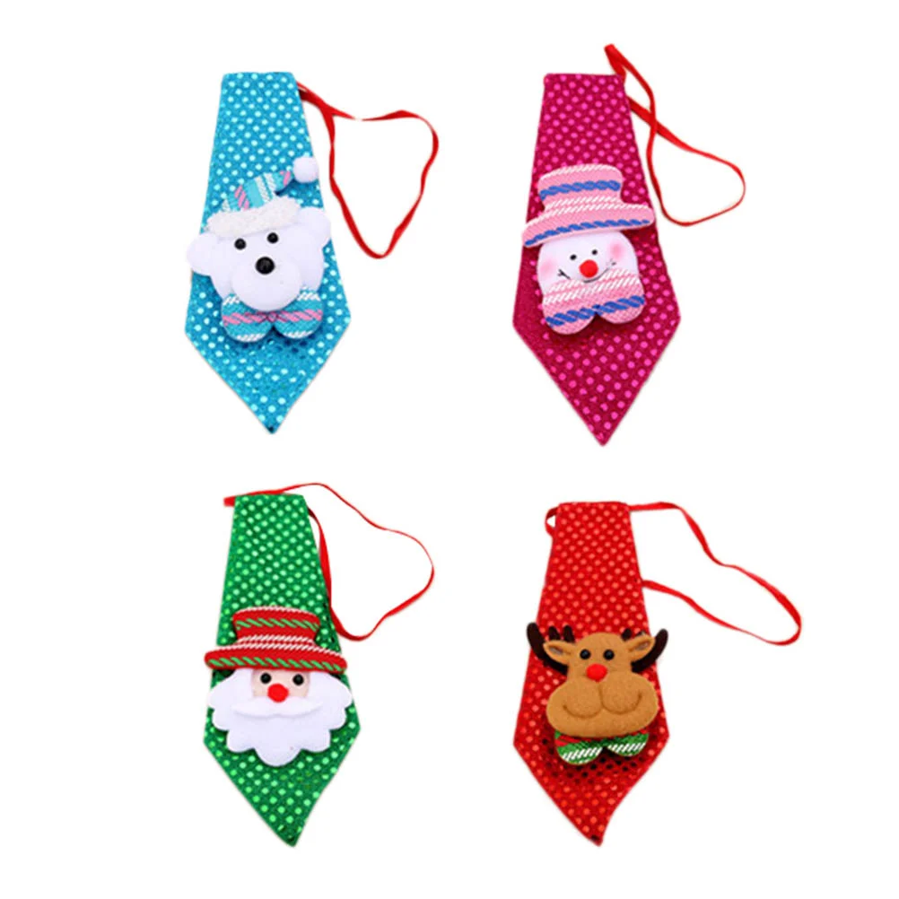 

4PCS Christmas Stocking Stuffer Christmas Necktie Christmas Party Favors Holiday Party Necktie Christmas Theme Ties