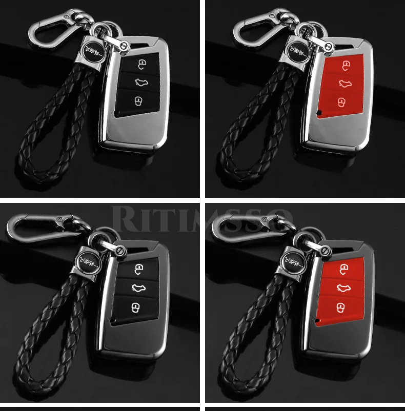 

Чехол для автомобильного ключа с дистанционным управлением из сплава и ТПУ, чехол-брелок для Volkswagen VW Magotan Passat B8 Golf for Skoda Superb A7, аксессуары