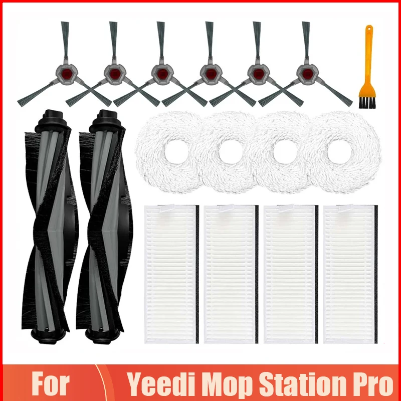 

For Yeedi Mop Station Pro Robot Vacuum Cleaner Accessories Roller Side Brush Hepa Filter Mop Cloths Spare Parts Replacement