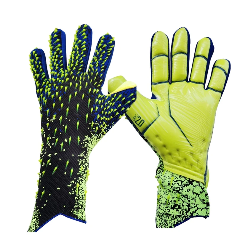 

Goalie Gloves Anti-Slip Football Glove Finger Protection Gloves Soccer Equipment Green,No.9