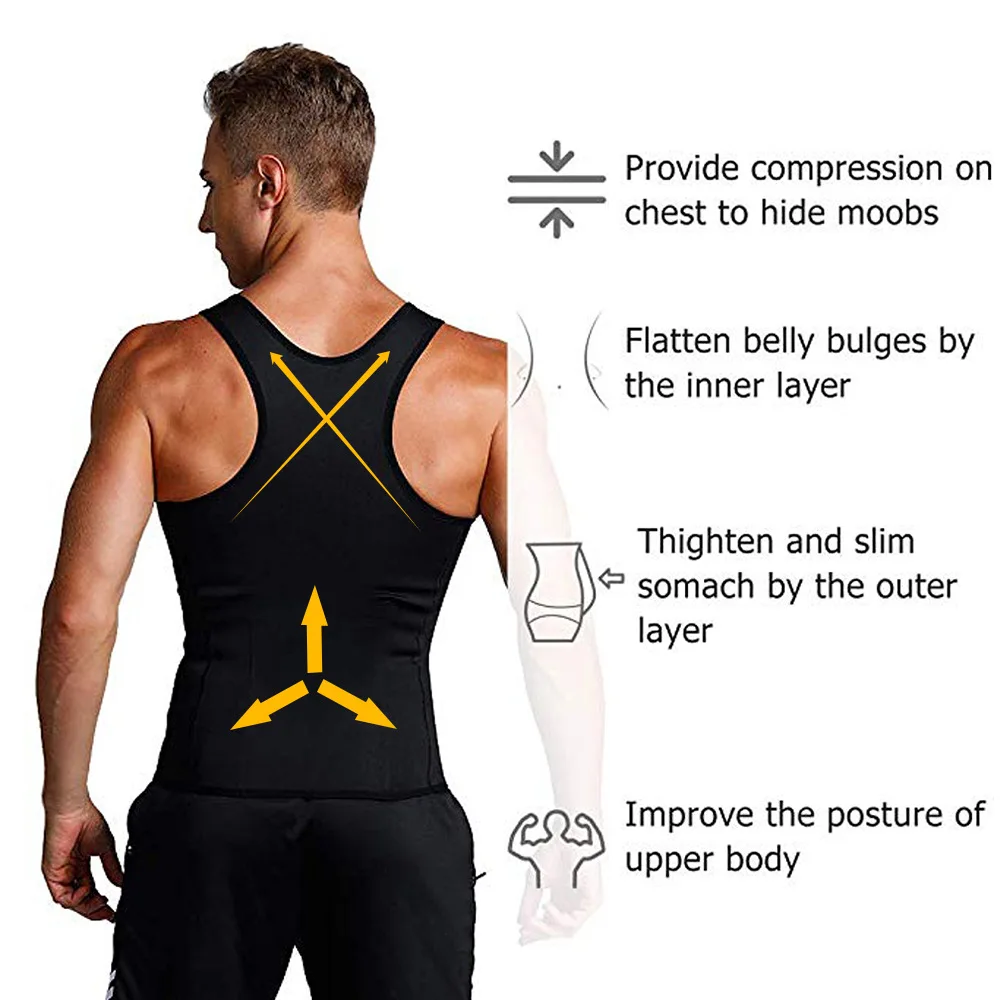 

Men Body Shaper Slimming Belt Compression Shirt Slimming Vest Corset Weight Loss Undershirts Waist Trainer Belly Shapewear Tops