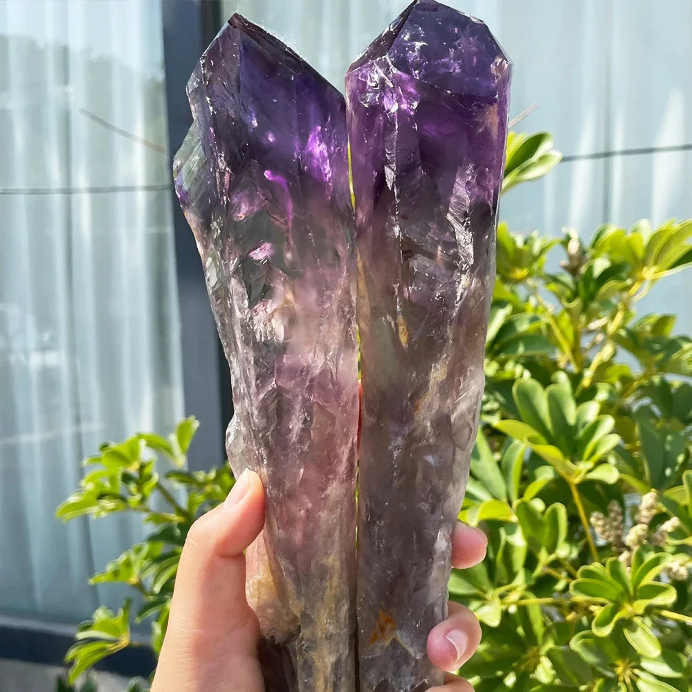 Натуральный уругвайский аметист кварцевый кристалл однопионная палочка скипетр