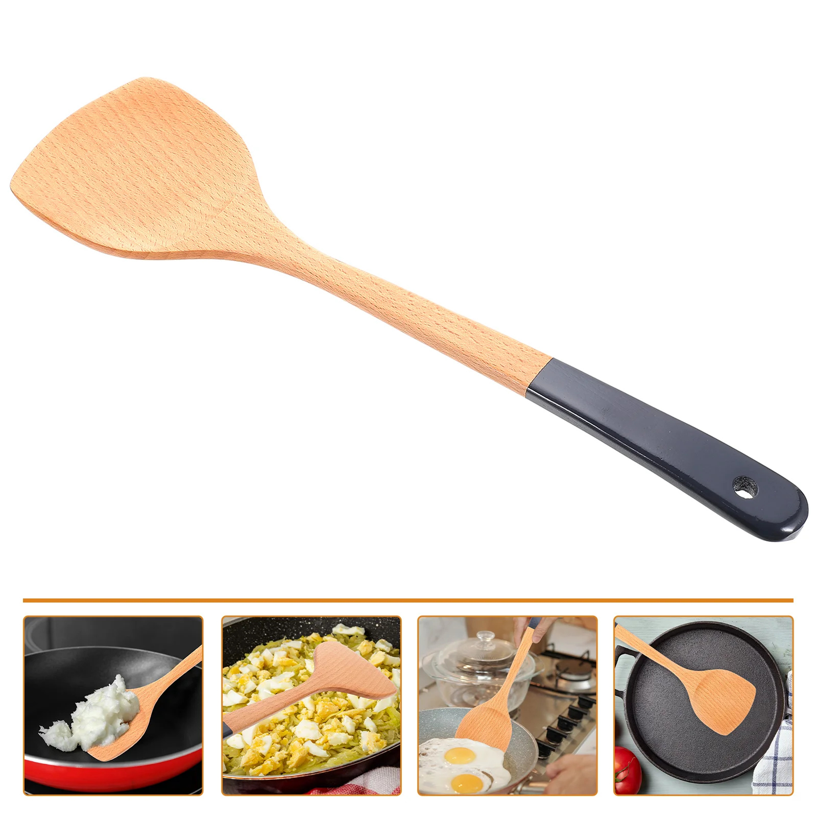 

Spatula Kitchen Turner Slotted Spatulas Spoons Wooden Wok Utensils Fry Pancake Cooking Frying Decor Server Cake Flipping Stir