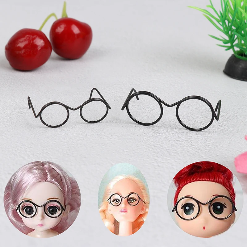 

10Pcs Fashion Round Frame Lensless Retro Cool Doll Glasses For Doll 30cm Round Frame No Lens Retro Cool Doll Glasses