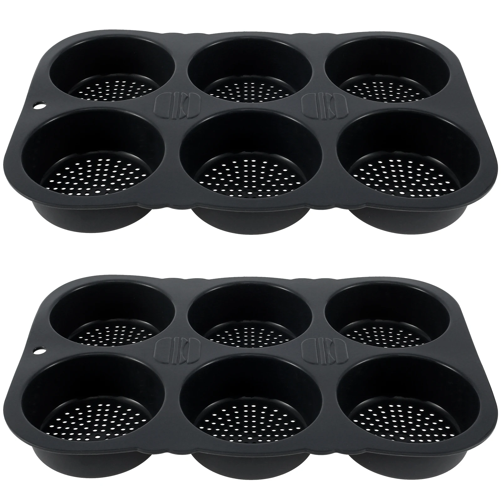 

2Pcs Silicone Hamburger Bun Mold 6-Cavity Egg Muffin Baking Pan Non-Stick Silicone Bread Pan Multifunctional Reusable Hamburger